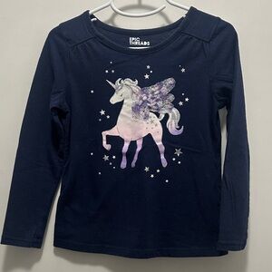 Epic Threads Navy Blue Unicorn Long Sleeve Tee Size 6
